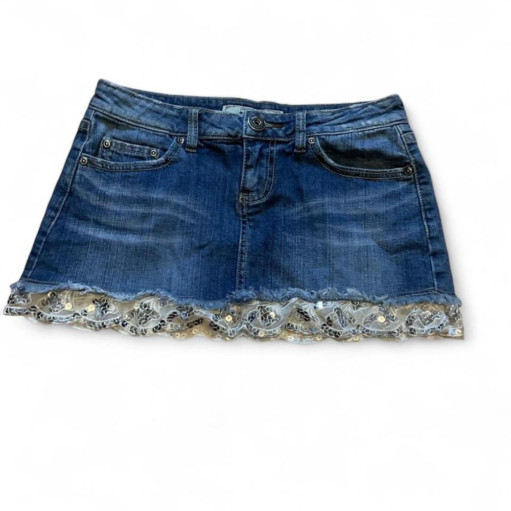 Micro mini lace hem skirt y2k